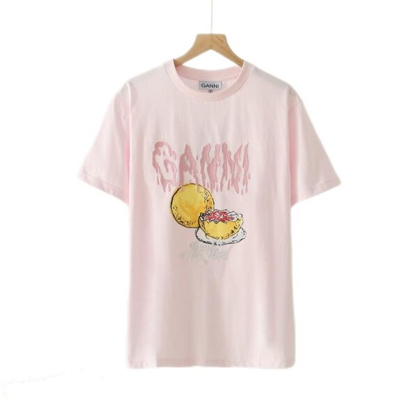 NEW GANNI Women's Summer Short-Sleeve Shirt - Picture 1 of 4